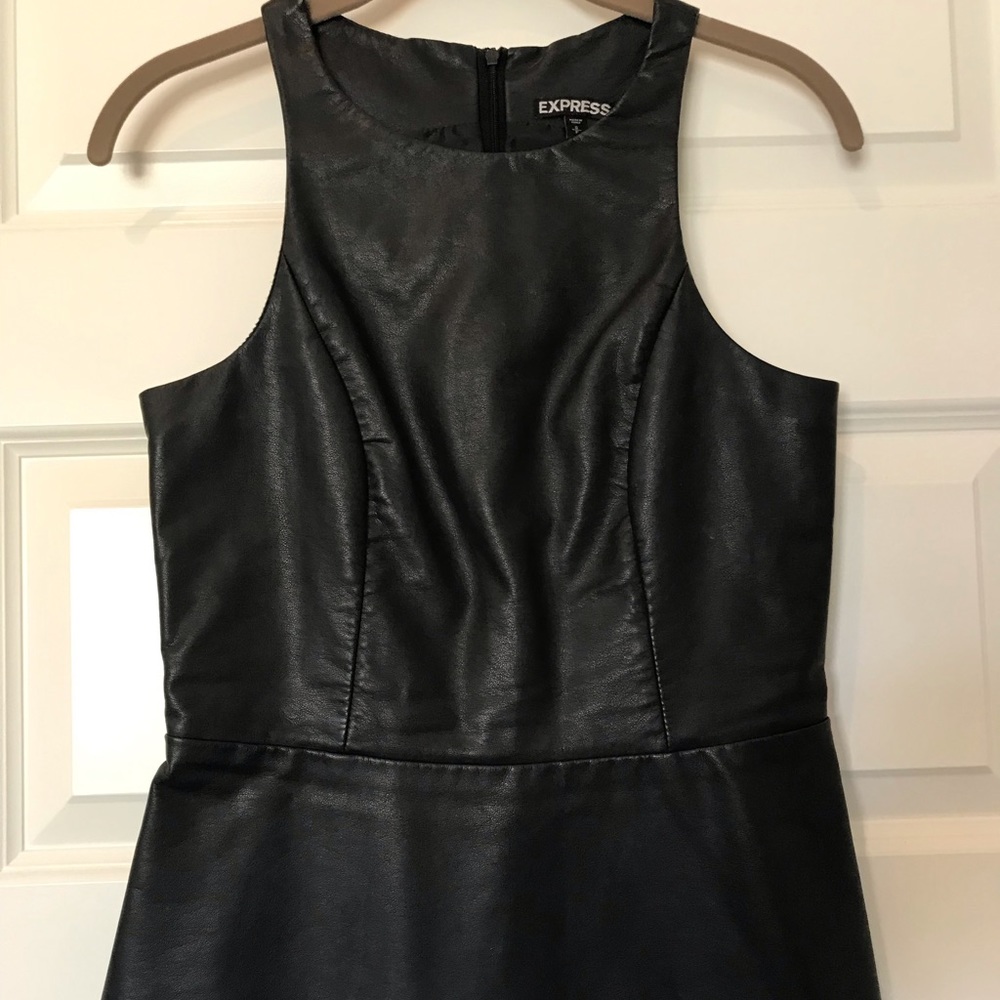 Faux Leather Peplum Tank
